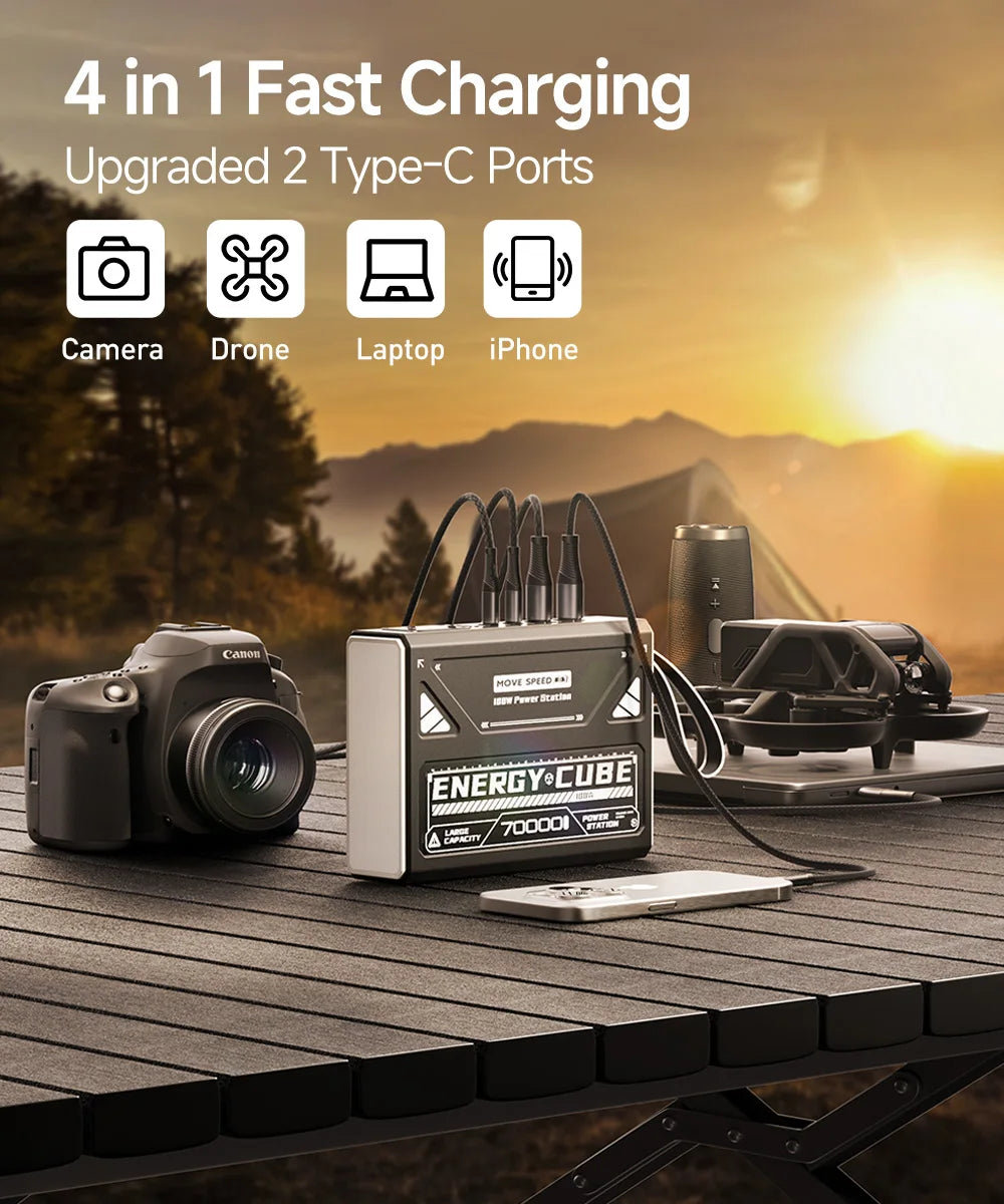 Camping-Laterne 2025: MOVESPEED LED 70000mAh Große Kapazität Rechargeable Notfall-Licht Outdoor-Sammlung