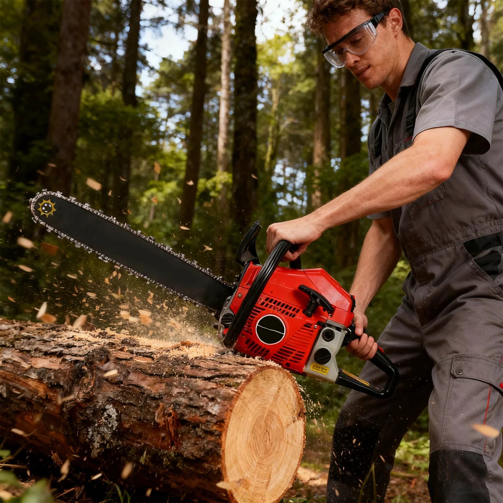 OWJHE 20-Zoll Elektro-Kettensäge - Hubraum 80 cm³, Leistung 9800 W, Schnitt 50 cm by Golden Bridge Store