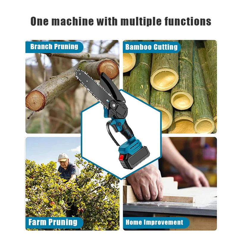 21V 6-Zoll-Mini-Kettensäge - Leistungsstarkes, Akkubetriebenes, Handheld, Portables, Kleines Elektrosäge mit 7500mAh-Batterie für Gartenschneiden