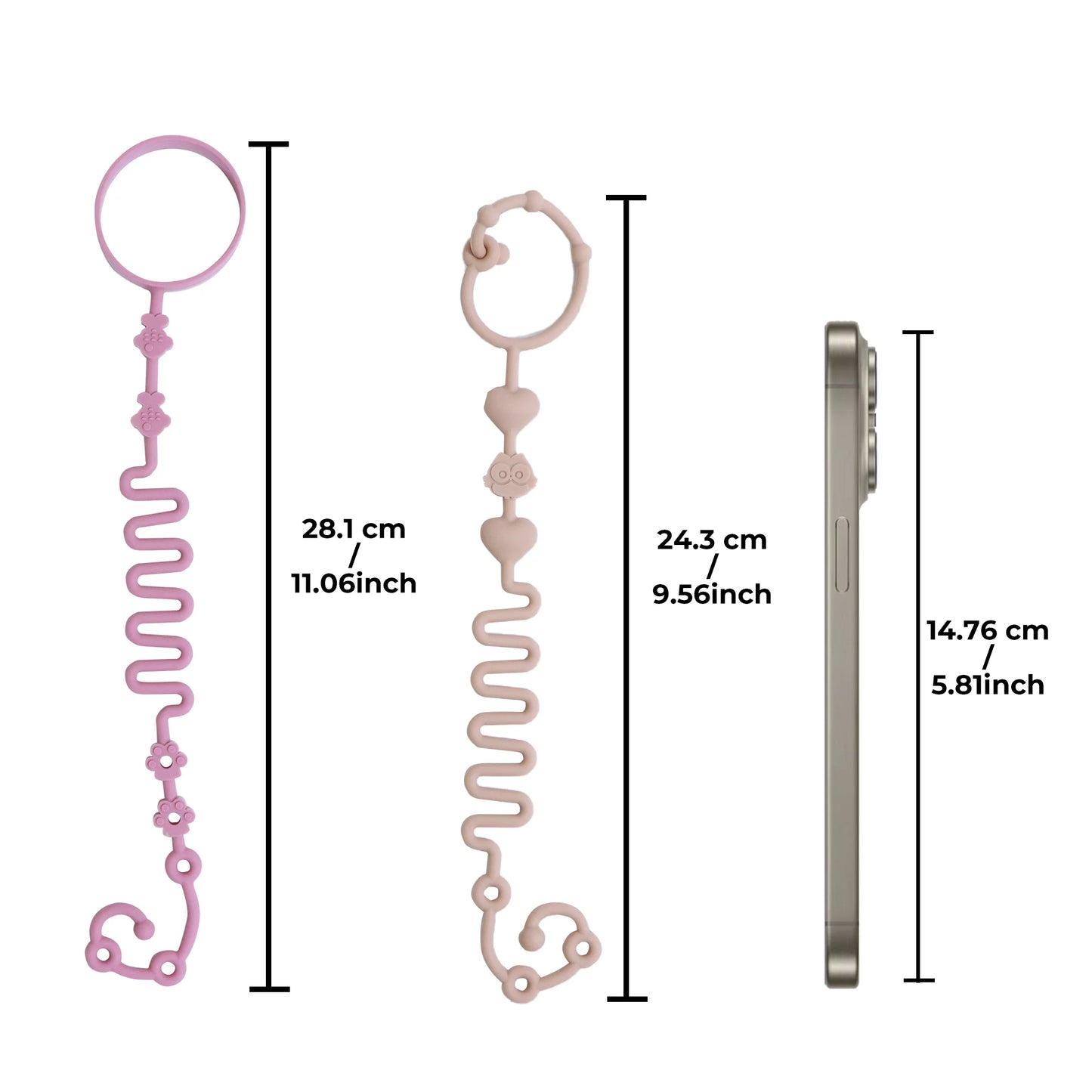 Choice XK-LZ00007 Silikon Schnullerkette - 4er Set 22cm
