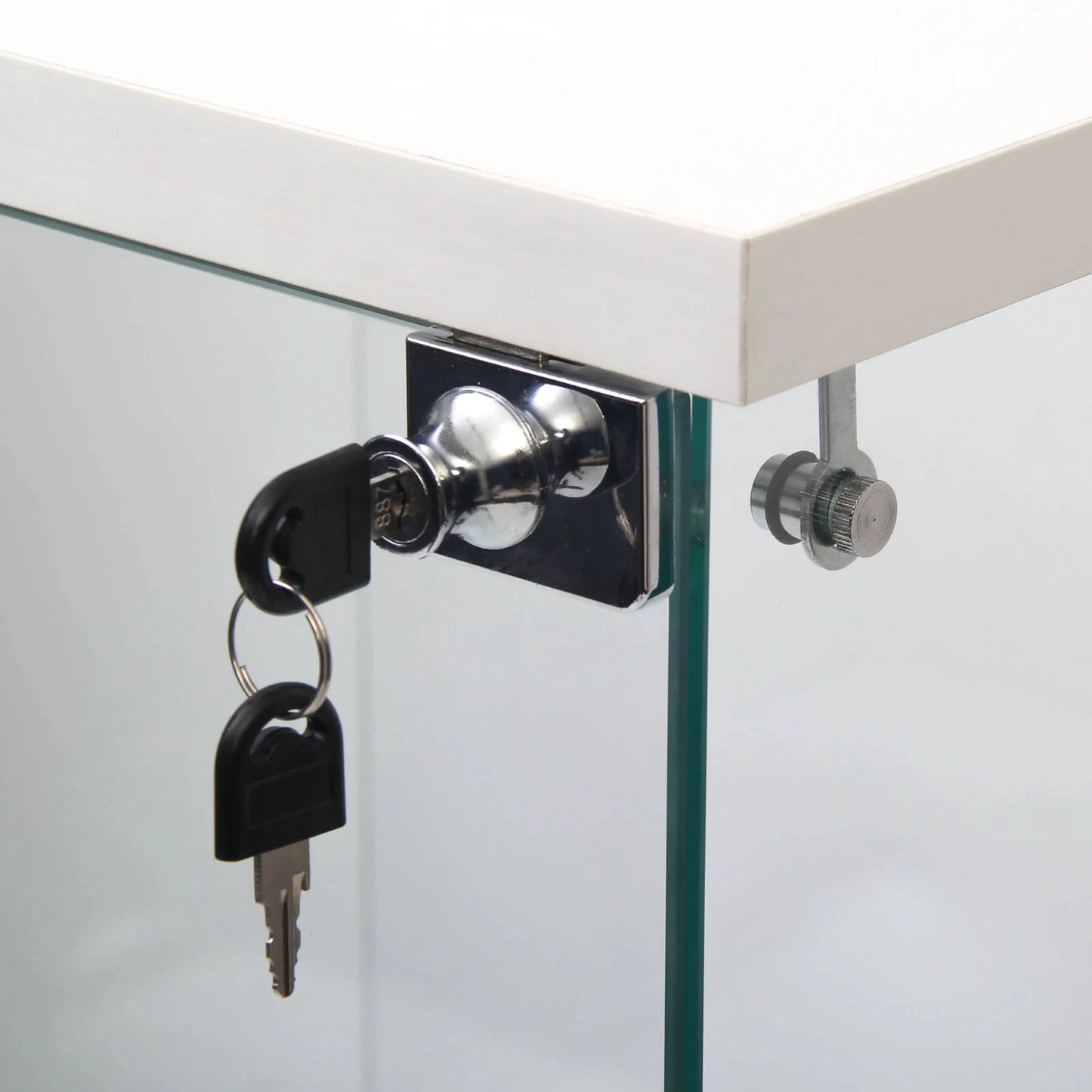 Anajqaqia Glasvitrine 3 Einlegeböden Freistehend Mit Schloss