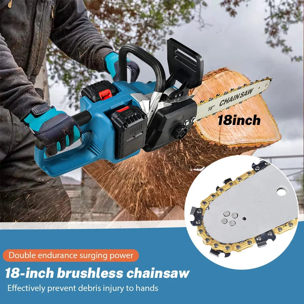 TKKEACE Akku-Kettensäge Bürstenlose - 3000W, 50 cm Schnitt, 18 Zoll by Golden Bridge Store