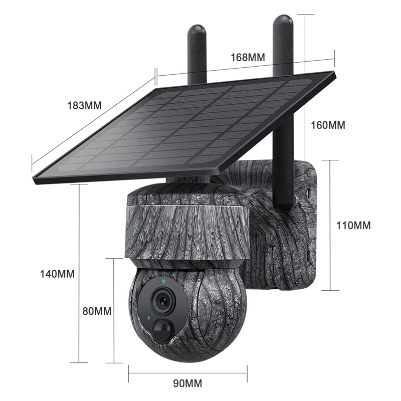 Elifetter Jagdkamera 5MP Solar 4G PTZ - 32GB 12W 90 Grad