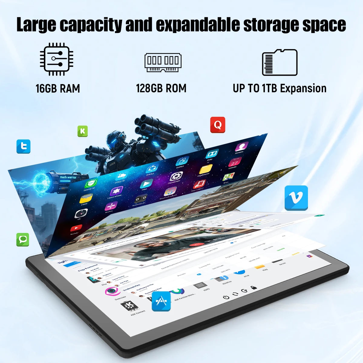 URAO A7 Android 15 - 11 Zoll Display, 16 GB RAM, 128 GB Speicher