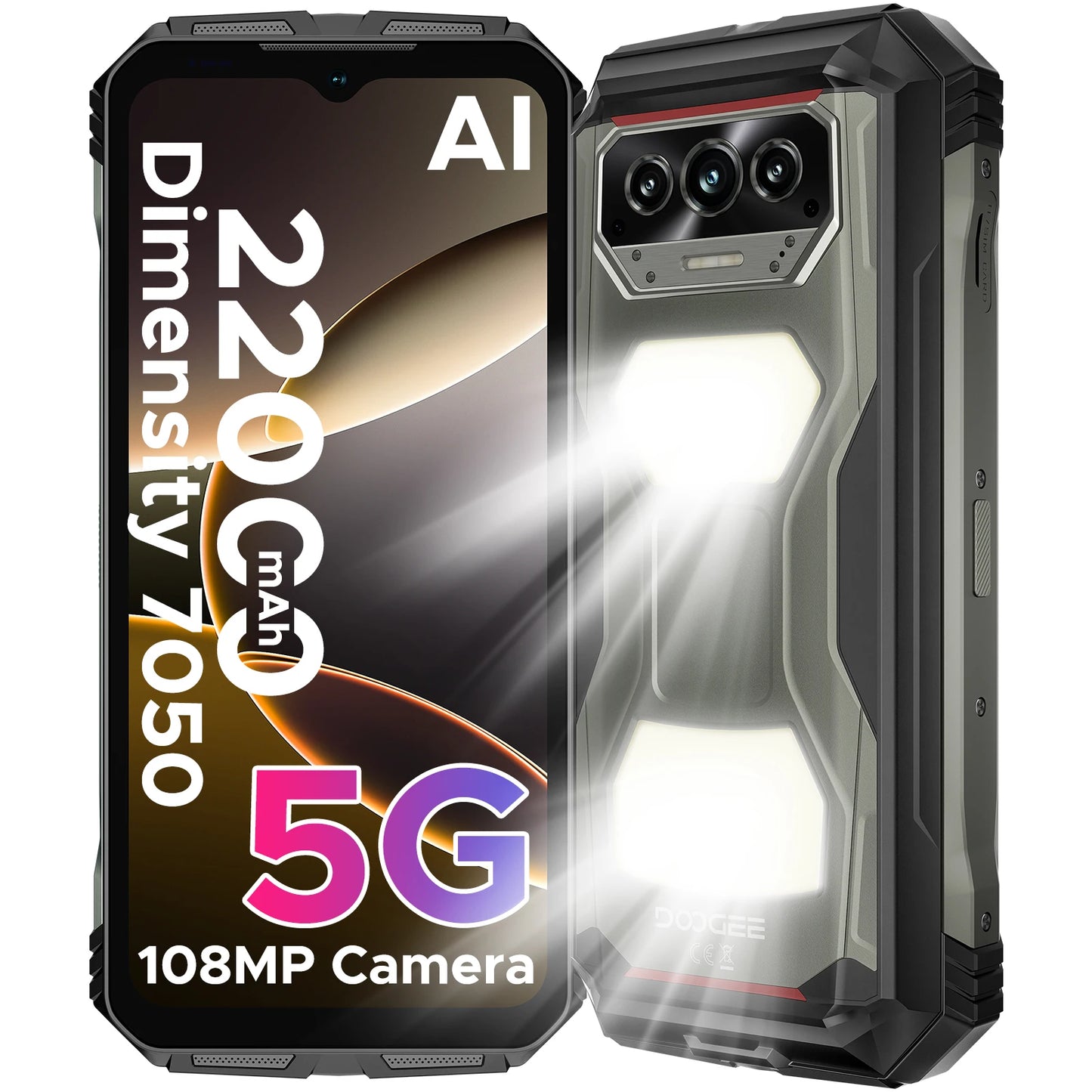 DOOGEE V Max S Robustes 5G - Kapazität 22000mAh 33W 6,58 Zoll