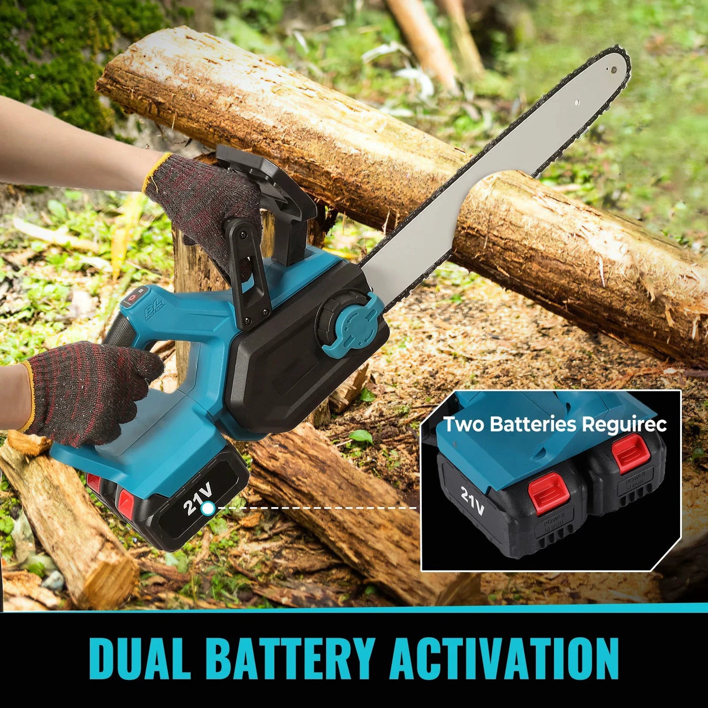 TKKEACEM Kettensäge Bürstenlos - 18V Akku 16 Zoll Führungsschiene 20 m pro Sekunde by Golden Bridge Store