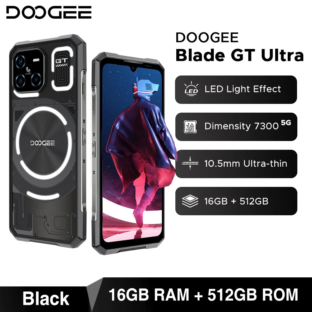 DOOGEE Blade GT Ultra LED-Lichteffekt - 5500 mAh, 33 W, 6.72 Zoll