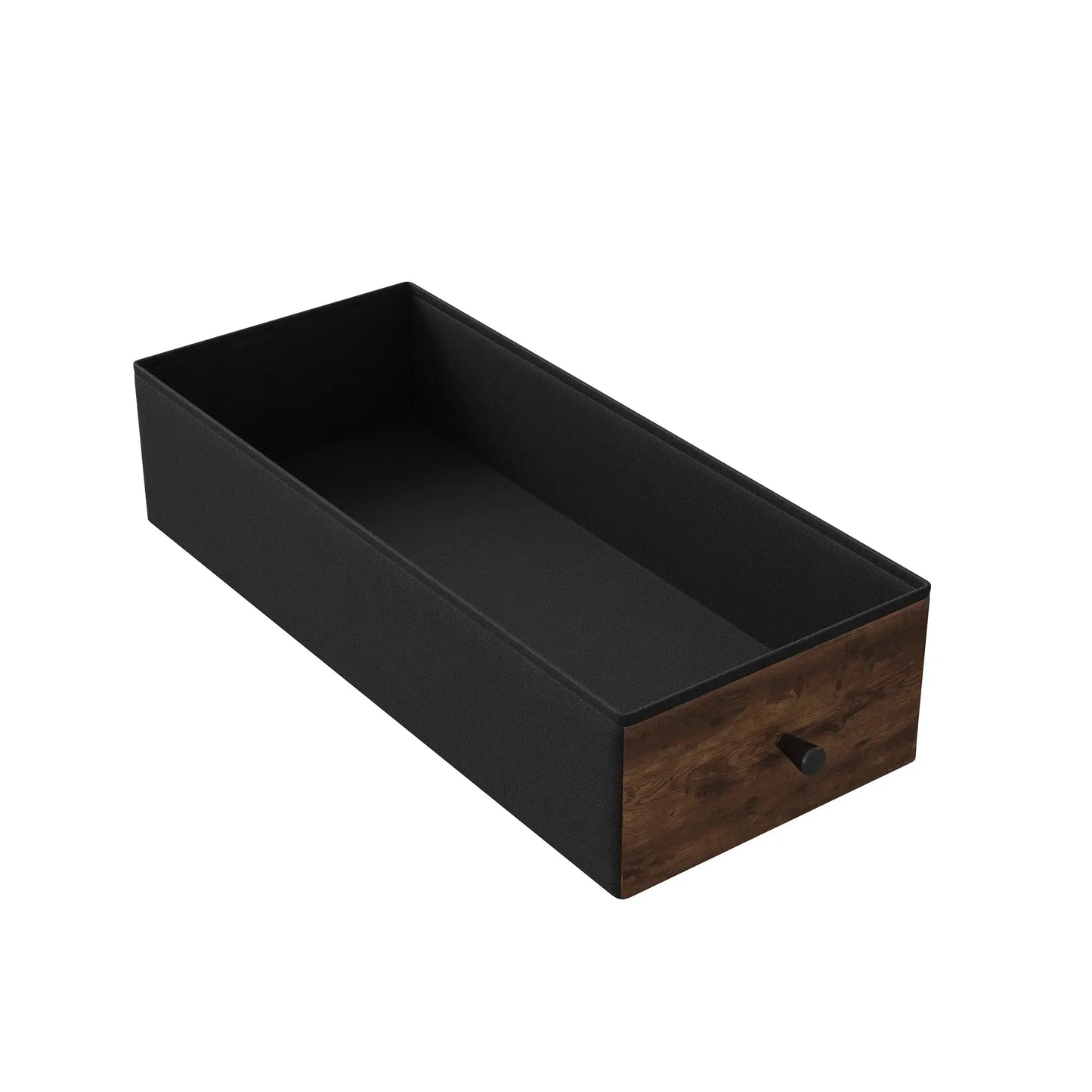 WOODENAURA Nachttisch mit zwei Stoffschubladen, LED-Licht + Ladestation, offenes Regal, Beistelltisch, braun, vierstufiger Aufbewahrungsschrank by Golden Bridge Store