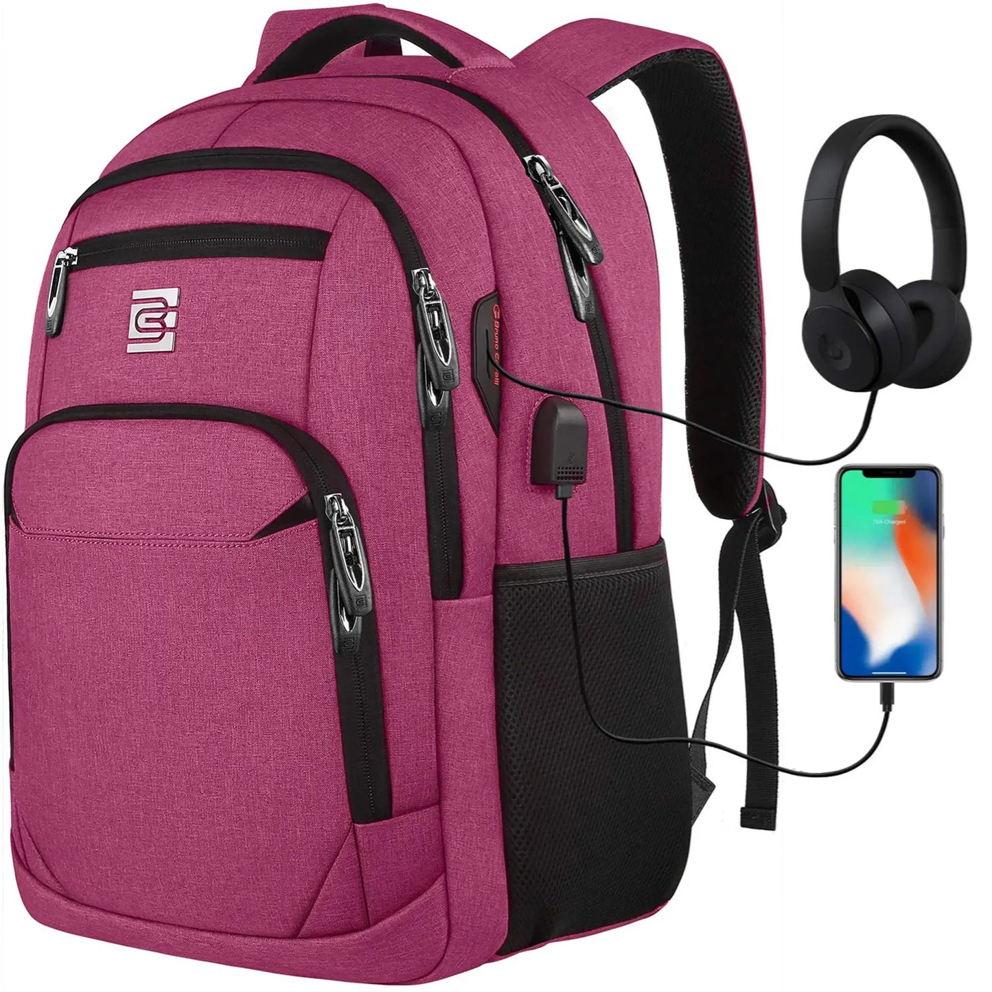 Große Kapazität Rucksack : Laptop Rucksack besitzt mehr als 20 unabhängige Taschen für viel Stauraum und können Powerbank, A4-Ak by Golden Bridge Store