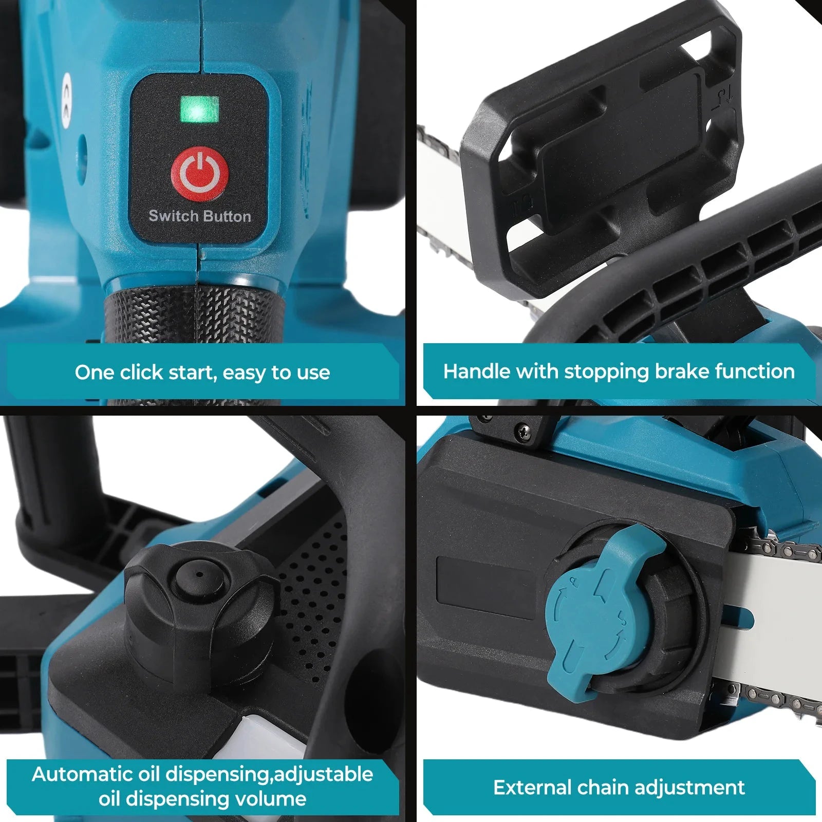 TKKEACEM Kettensäge Bürstenlos - 18V Akku 16 Zoll Führungsschiene 20 m pro Sekunde by Golden Bridge Store