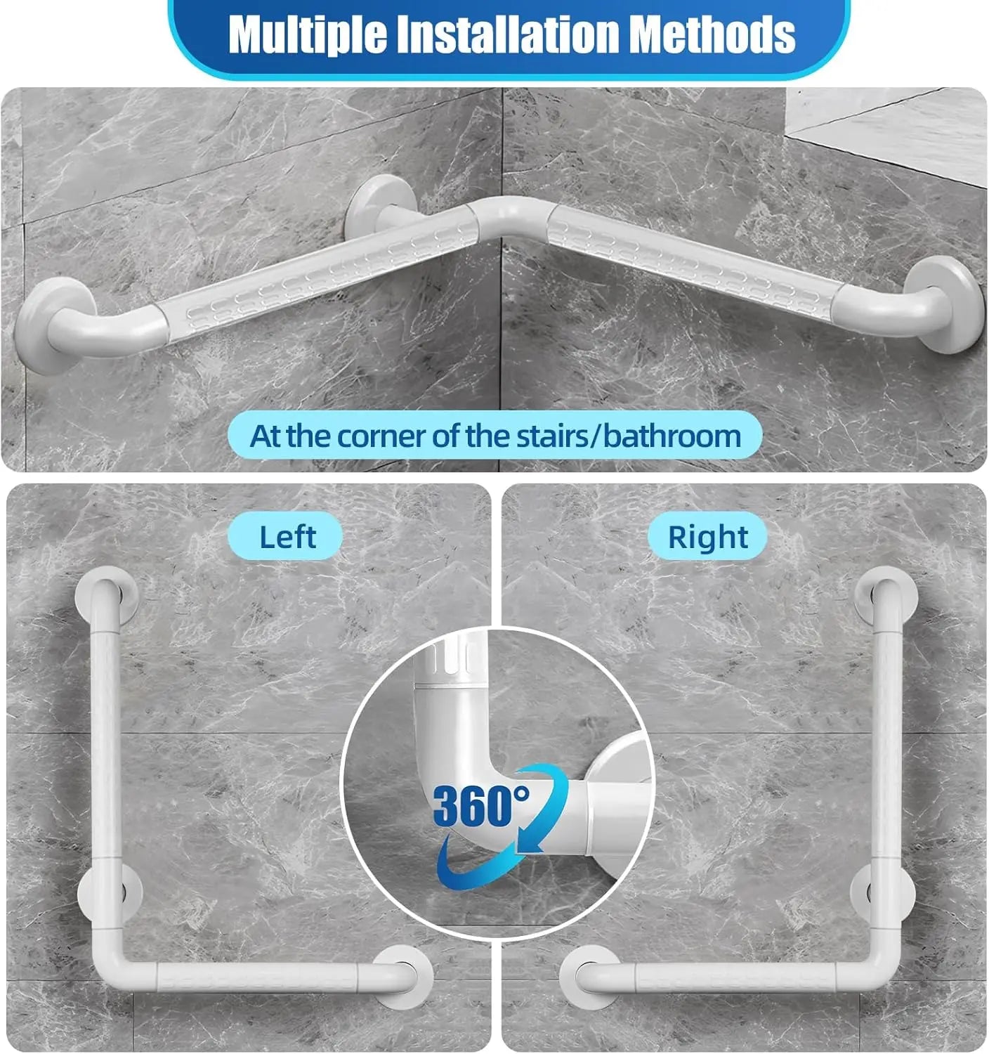 Other Badezimmer-Sicherheitsstange Edelstahl L-Form Wandmontage