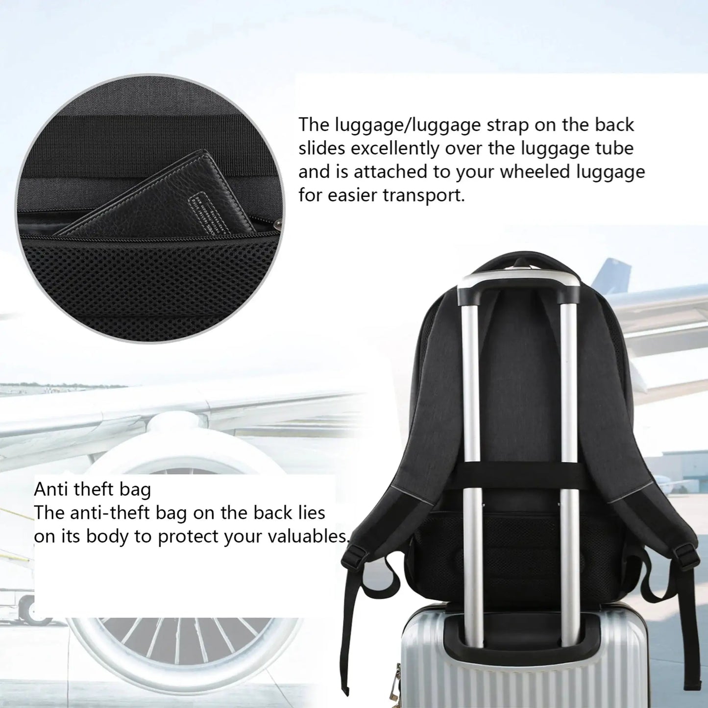 Große Kapazität Rucksack : Laptop Rucksack besitzt mehr als 20 unabhängige Taschen für viel Stauraum und können Powerbank, A4-Ak by Golden Bridge Store