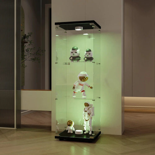Other Glasvitrine Freistehend Mit Schloss Und LED-Beleuchtung