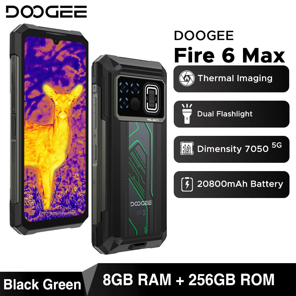 DOOGEE Fire 6 Max Robustes 5G - 20800 mAh, 33W, 6.72 Zoll