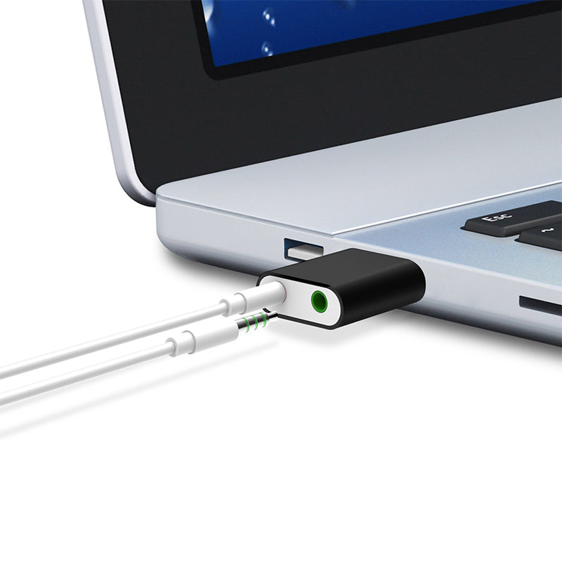 Placă de sunet externă USB DREIKS, sistem surround pe 7.1 canale - carcasă din aluminiu USB 2.0