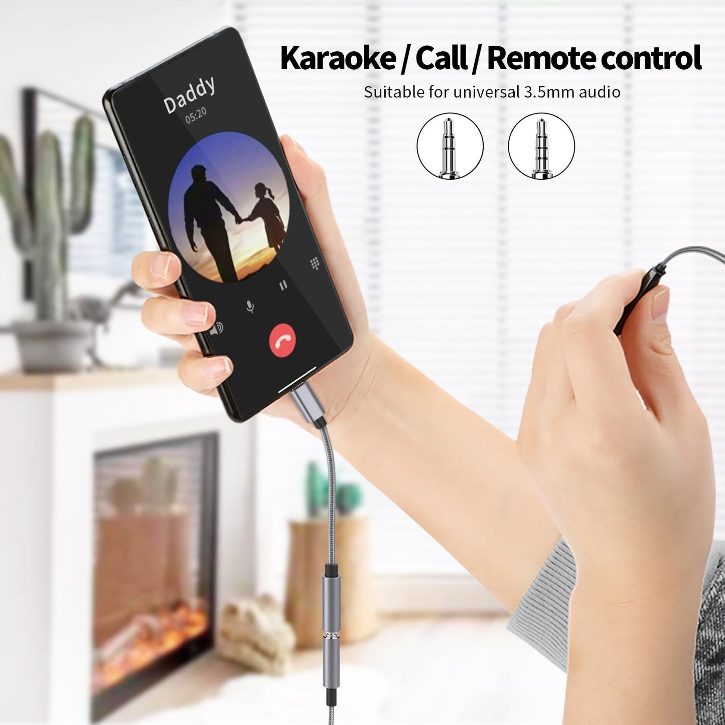 Adaptor pentru căști DREIKS USB-C HiFi DAC - Rezoluție 384 kHz/32 biți, 48 kHz/16 biți, Design compact