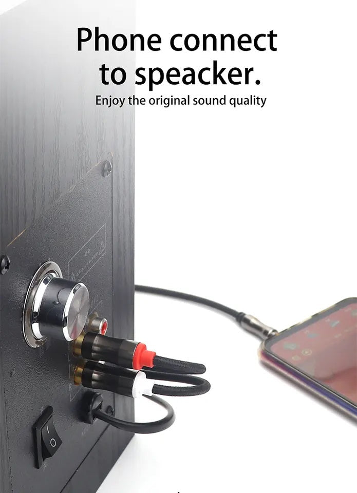 DREIKS Premium Aux Kabel Klinke zu Cinch - 3,5mm, Länge 1,5 m, 2x RCA, vergoldete Kontakte