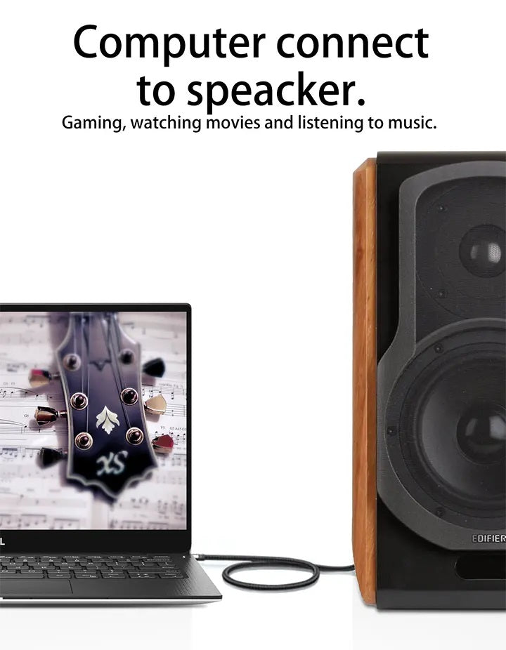 DREIKS Premium Aux Kabel Klinke zu Cinch - 3,5mm, Länge 1,5 m, 2x RCA, vergoldete Kontakte