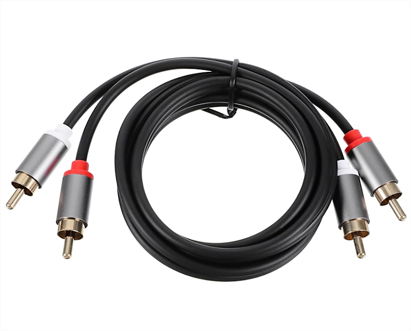 Cablu audio RCA Premium DREIKS - 2x RCA, conectori placați cu aur, împletitură de nailon