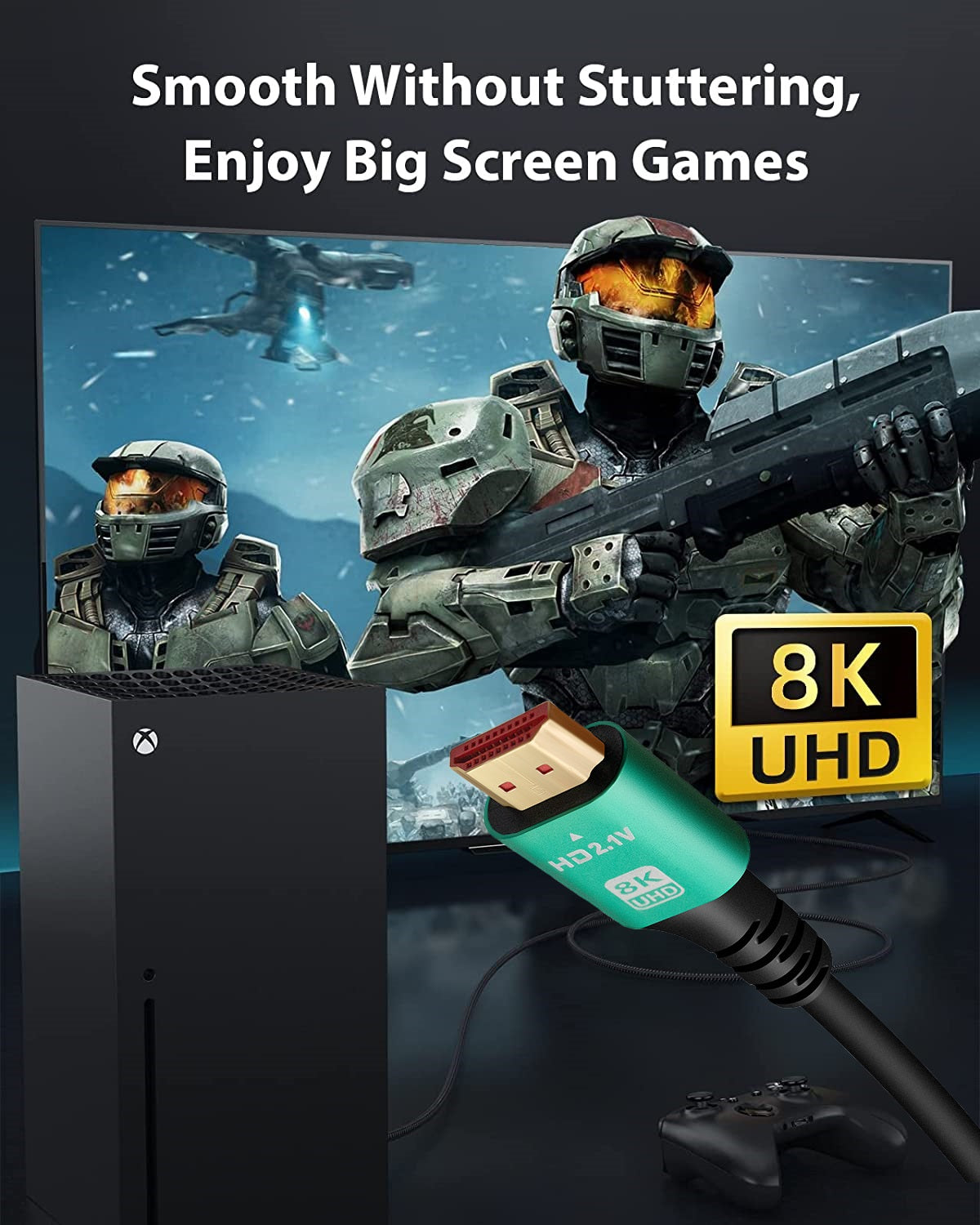 DREIKS HDMI Kabel 8K HDMI 2.1 Vergoldet - 48 Gbps Bandbreite, Länge Bis Drei Meter, 8K60Hz Und 4K120Hz EARC