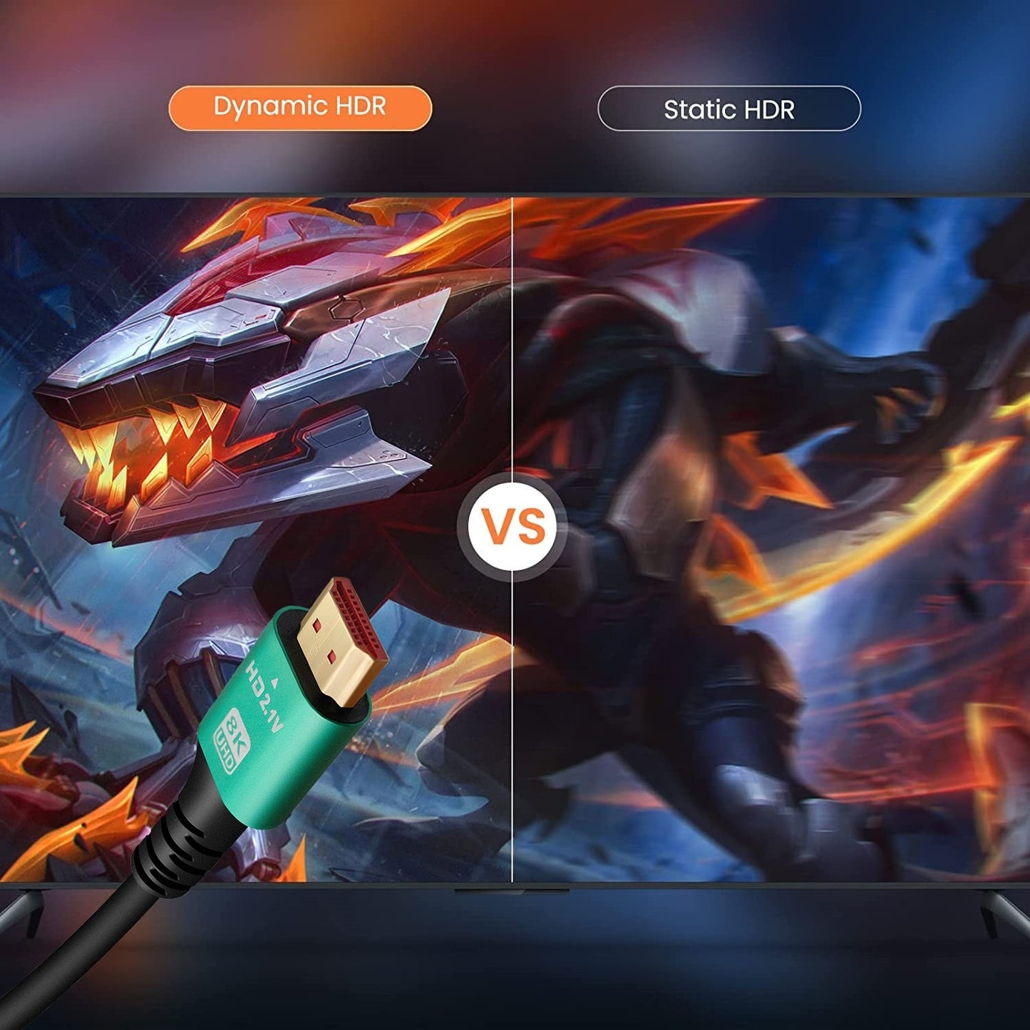 DREIKS HDMI Kabel 8K HDMI 2.1 Vergoldet - 48 Gbps Bandbreite, Länge Bis Drei Meter, 8K60Hz Und 4K120Hz EARC