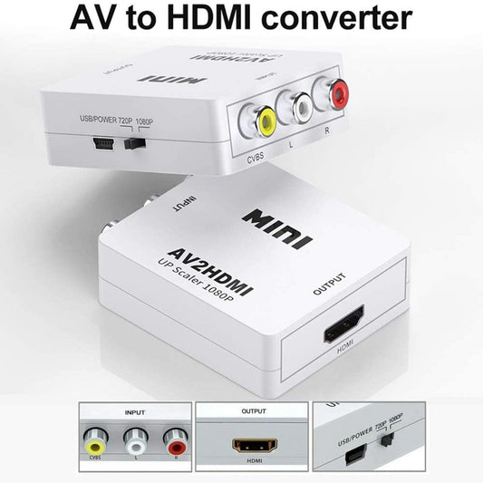 Adaptor DREIKS AV RCA la HDMI - HDMI 1080p 60Hz Plug and Play, portabil și compact