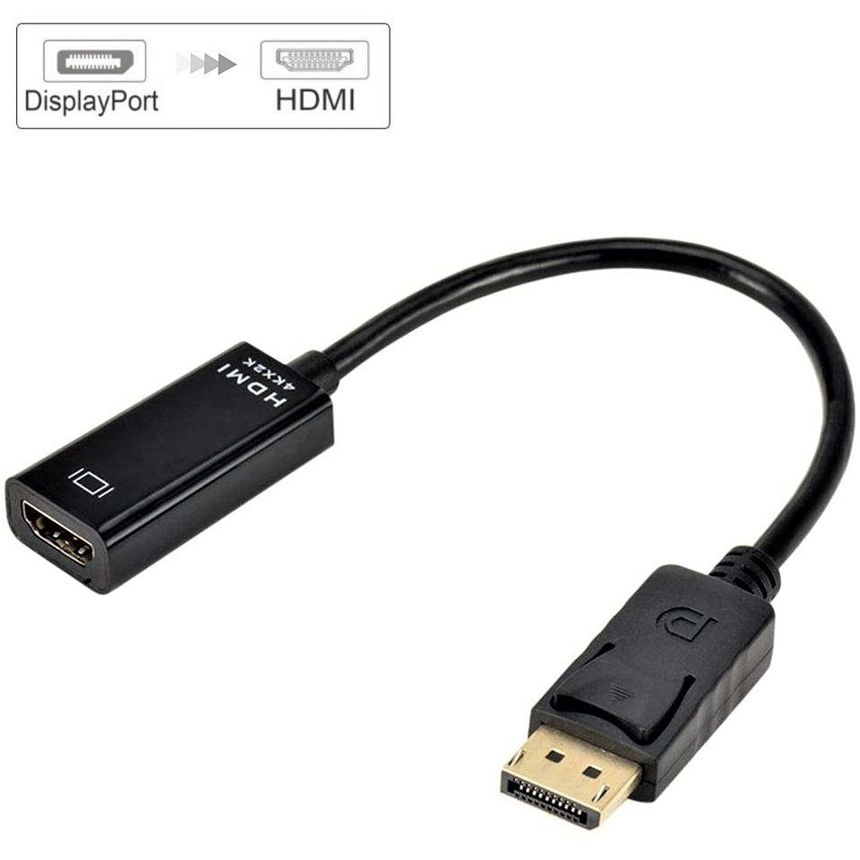 DREIKS DP Zu HDMI Adapterkabel - 4Kx2K DisplayPort HDMI Übertragung, Audio 7.1/5.1/2 Kanäle, Plug und Play