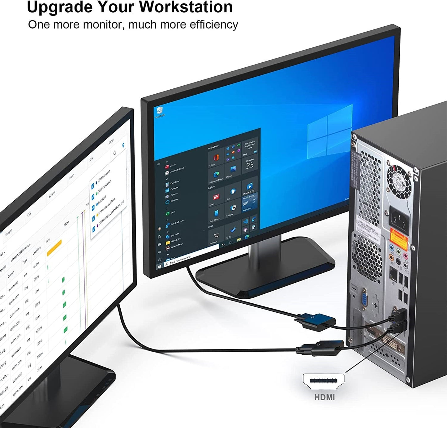 DREIKS HDMI Auf VGA Adapter - Auflösung Bis 1920x1080, Integrierter Konvertierungschip, Kompakte Bauweise