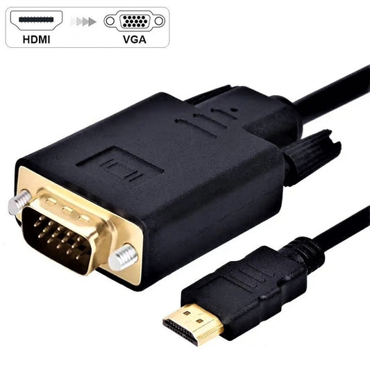 Cablu DREIKS HDMI VGA - Lungime 1,8 m 1080p Contacte placate cu aur