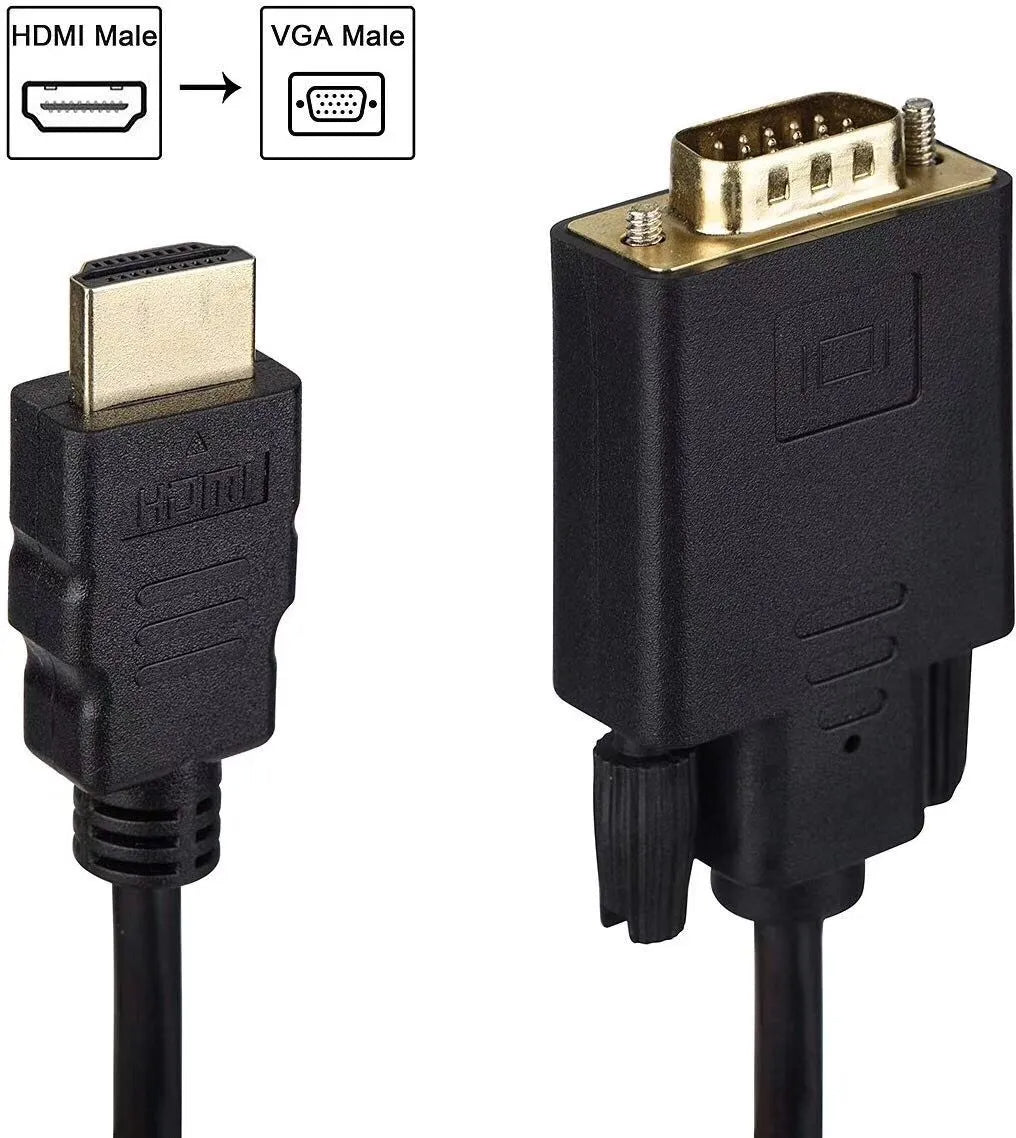 DREIKS HDMI VGA Kabel - Länge 1,8 m 1080p Vergoldete Kontakte