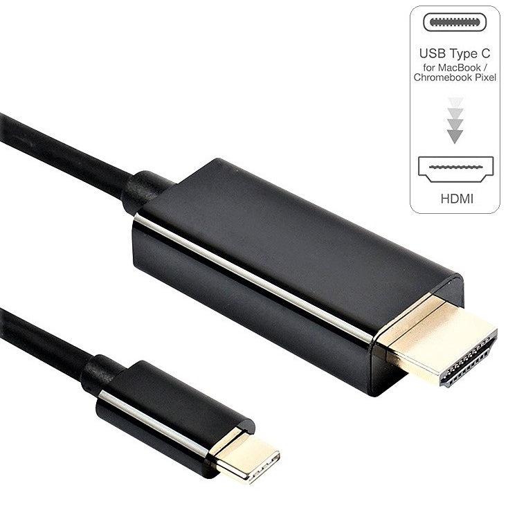 Cablu DREIKS USB-C mascul la HDMI mascul Rezoluție 4K - Lungime 1,8 m, USB-C 3.1, Contacte aurii