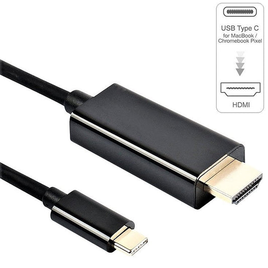 Cablu DREIKS USB-C mascul la HDMI mascul Rezoluție 4K - Lungime 1,8 m, USB-C 3.1, Contacte aurii