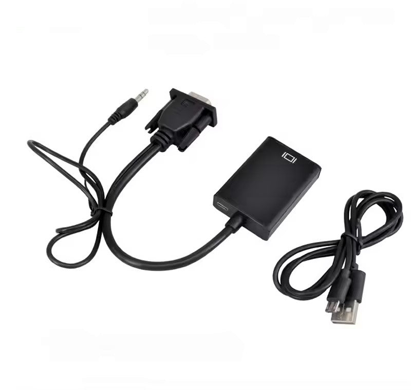 Convertor DREIKS VGA la HDMI cu audio - rezoluție 1080p, suport audio, contacte placate cu aur
