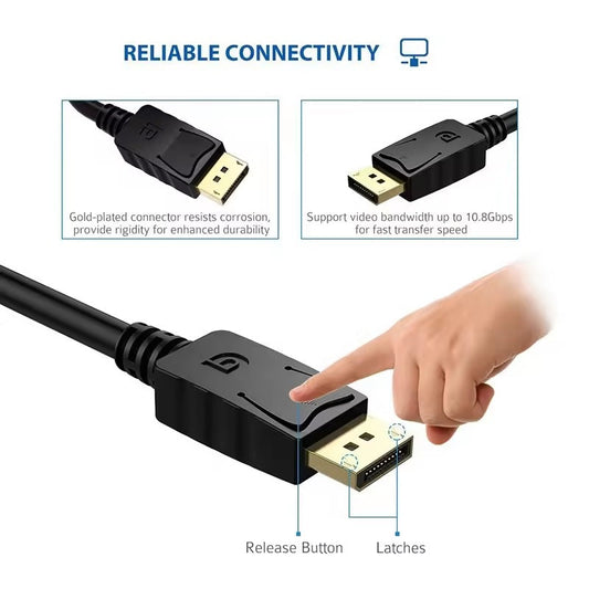 Adaptor DREIKS DP la DVI Convertor DisplayPort la DVI - Rezoluție 1920x1200 Full HD 1080p Contacte placate cu aur