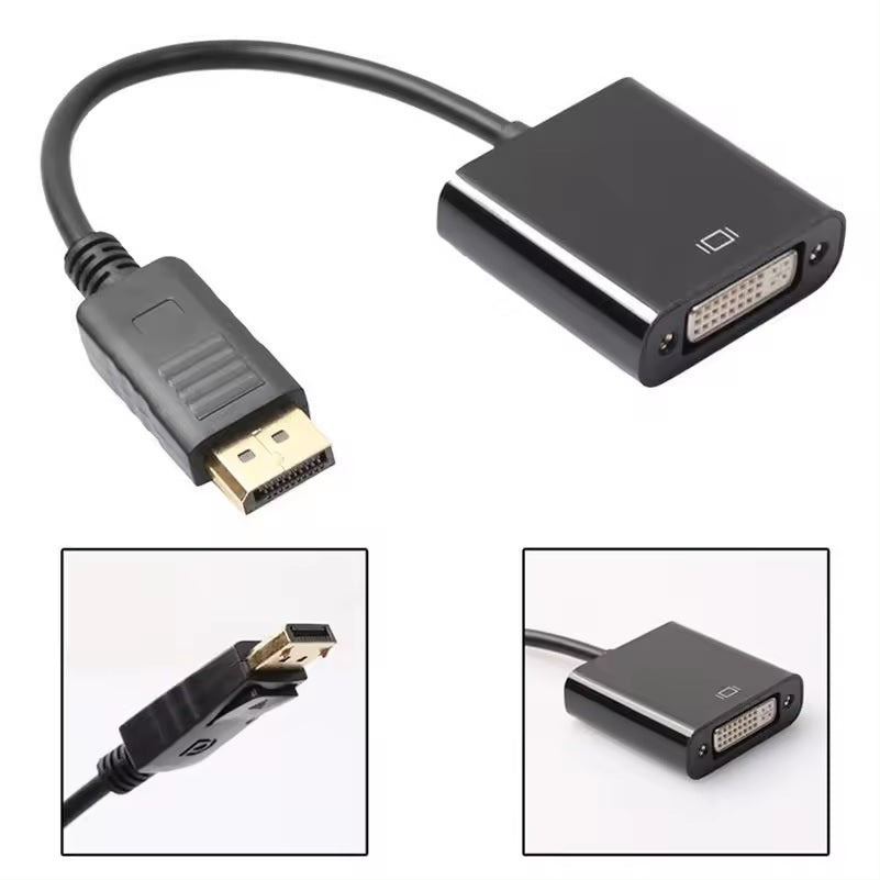 DREIKS DP zu DVI Adapter DisplayPort zu DVI Konverter - Auflösung 1920x1200 Full HD 1080p Vergoldete Kontakte