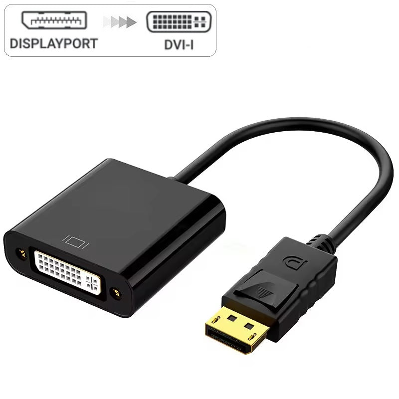 DREIKS DP zu DVI Adapter DisplayPort zu DVI Konverter - Auflösung 1920x1200 Full HD 1080p Vergoldete Kontakte