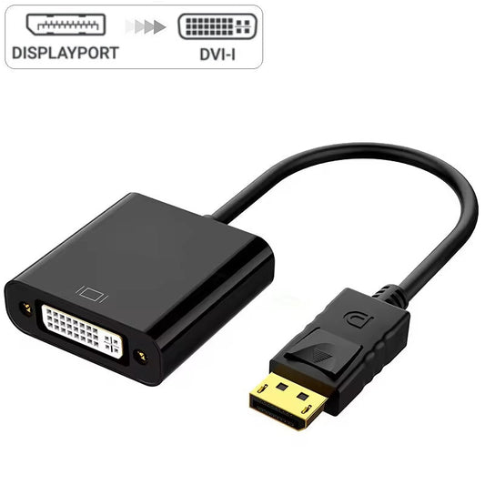 Adaptor DREIKS DP la DVI Convertor DisplayPort la DVI - Rezoluție 1920x1200 Full HD 1080p Contacte placate cu aur