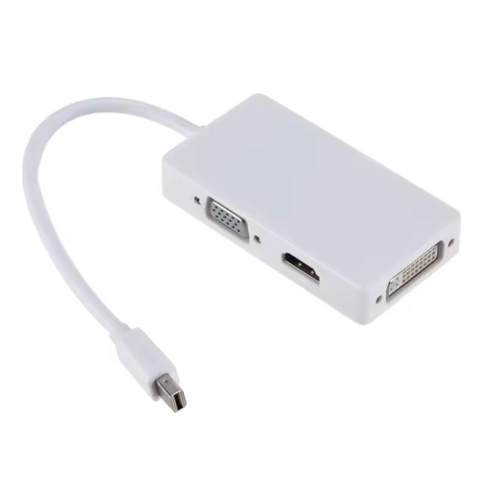 Convertor Mini DP DREIKS 3 în 1 - HDMI DVI VGA 1080p Compact