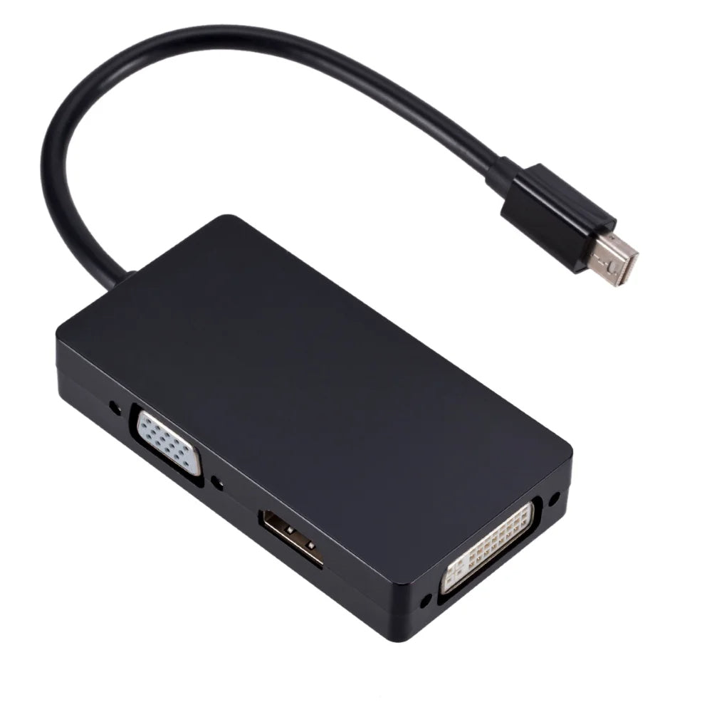 Convertor Mini DP DREIKS 3 în 1 - HDMI DVI VGA 1080p Compact