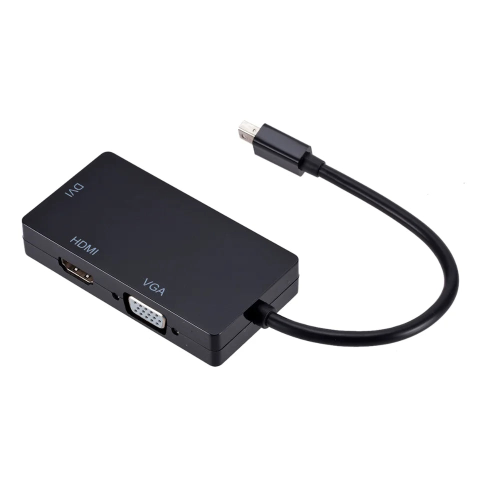 Convertor Mini DP DREIKS 3 în 1 - HDMI DVI VGA 1080p Compact