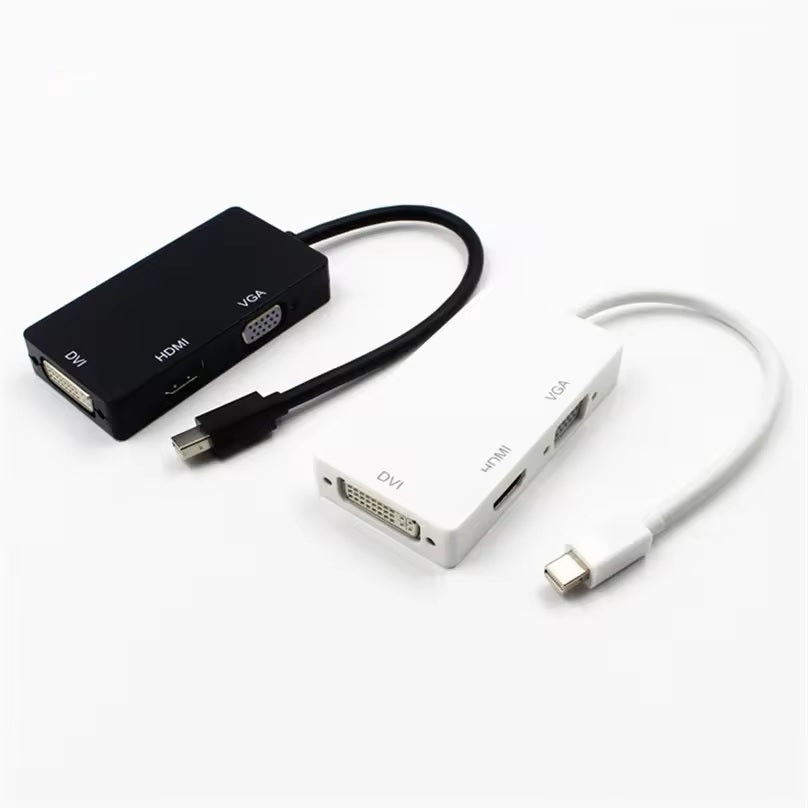 Convertor Mini DP DREIKS 3 în 1 - HDMI DVI VGA 1080p Compact