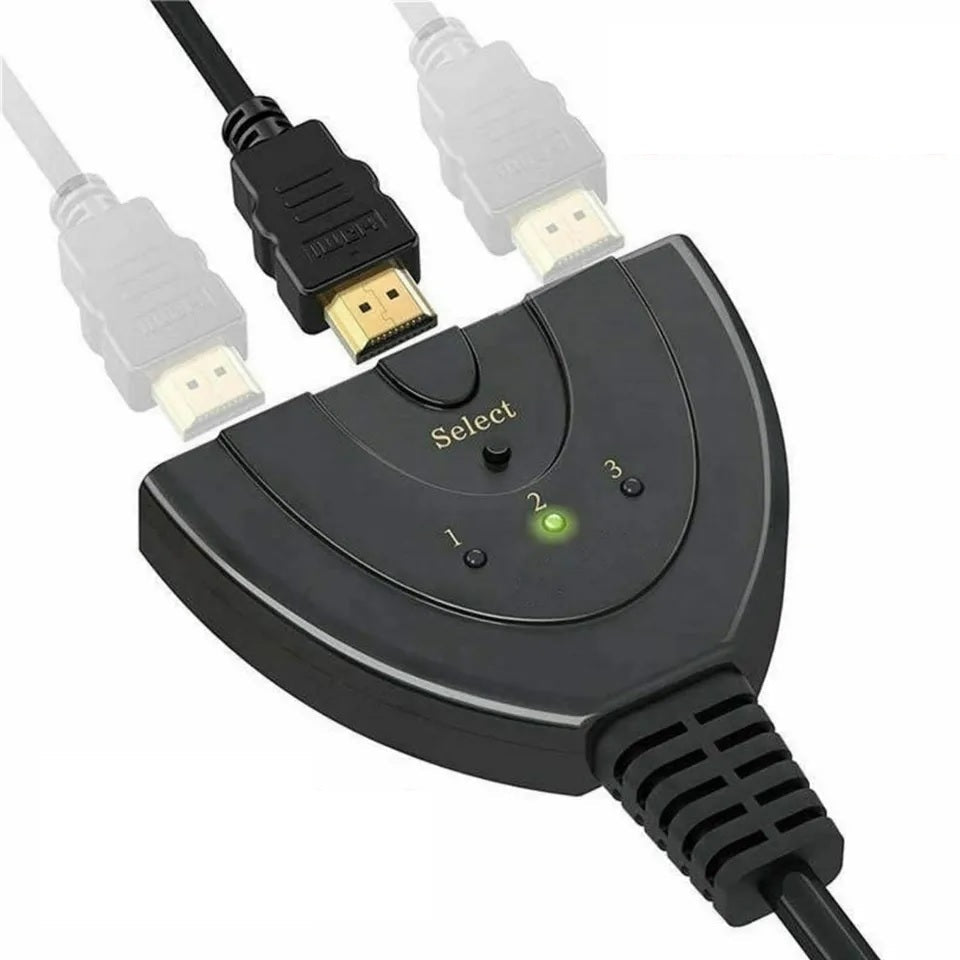 DREIKS HDMI Switch 3in1 Intelligente Erkennung - 3 Eingänge, HDMI-Stromversorgung, Kompaktes Design
