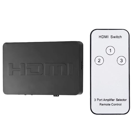 Comutator HDMI DREIKS 3X1 cu telecomandă - 3 intrări 1 ieșire 4Kx2K@30Hz Nu necesită alimentare