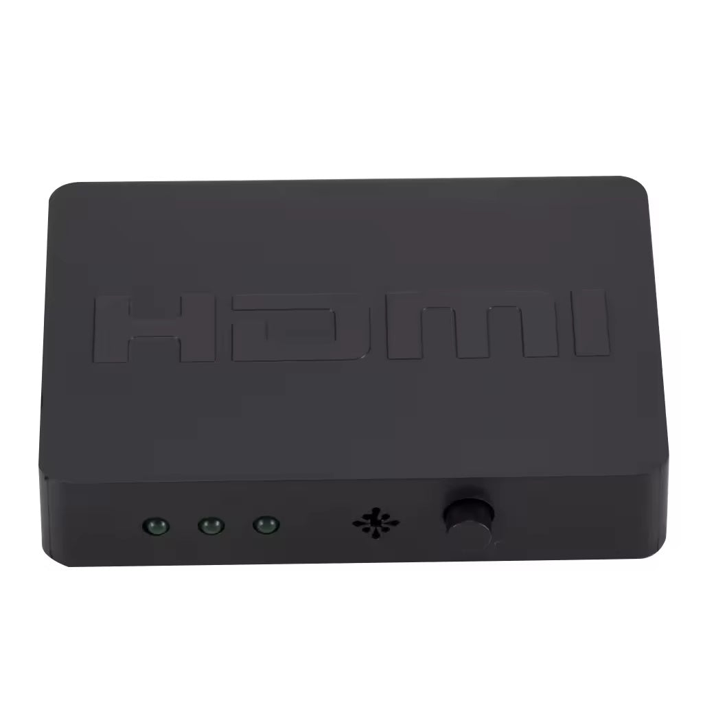 Comutator HDMI DREIKS 3X1 cu telecomandă - 3 intrări 1 ieșire 4Kx2K@30Hz Nu necesită alimentare