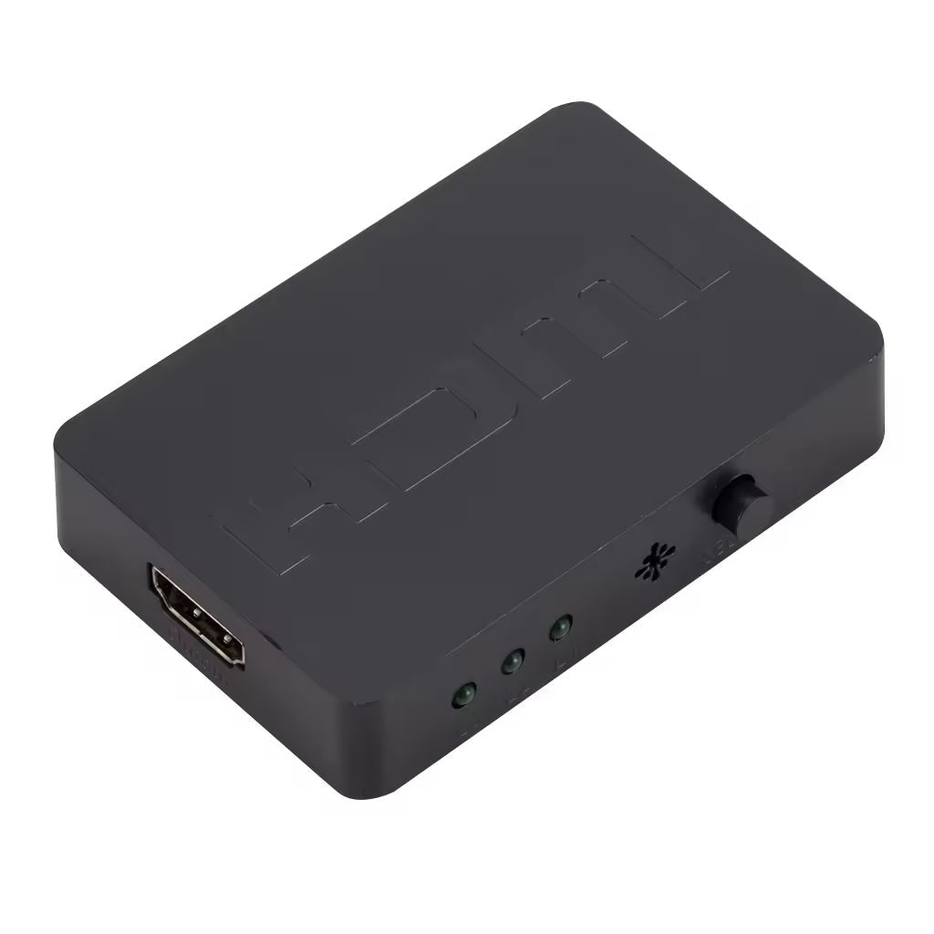 Comutator HDMI DREIKS 3X1 cu telecomandă - 3 intrări 1 ieșire 4Kx2K@30Hz Nu necesită alimentare