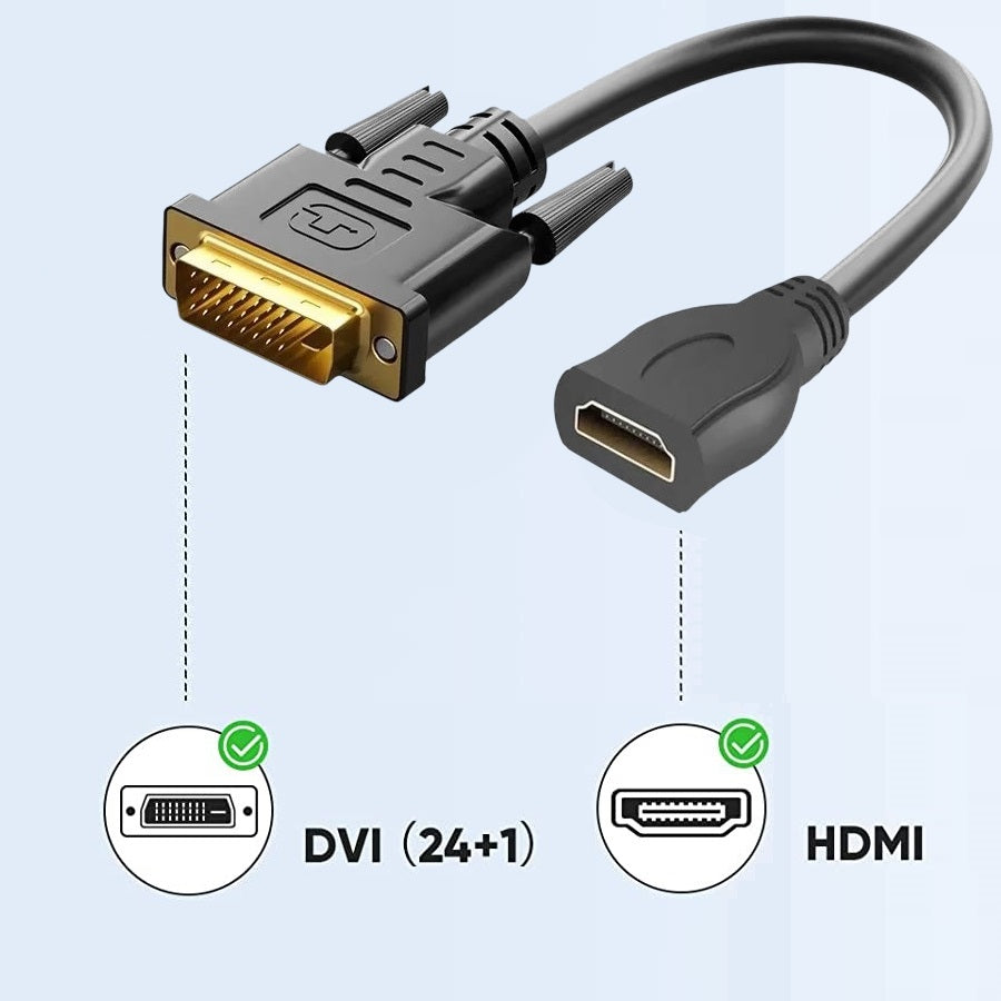 DREIKS Bidirektionales DVI Zu HDMI Adapter - 1080P 24K Kontakte