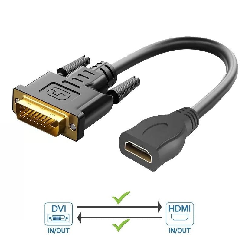 DREIKS Bidirektionales DVI Zu HDMI Adapter - 1080P 24K Kontakte