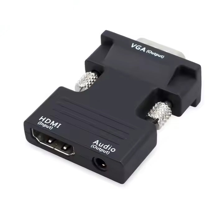 DREIKS HDMI Zu VGA Konverter - Auflösung 1080p60Hz, Audio 3,5 mm, Kompakte Bauform