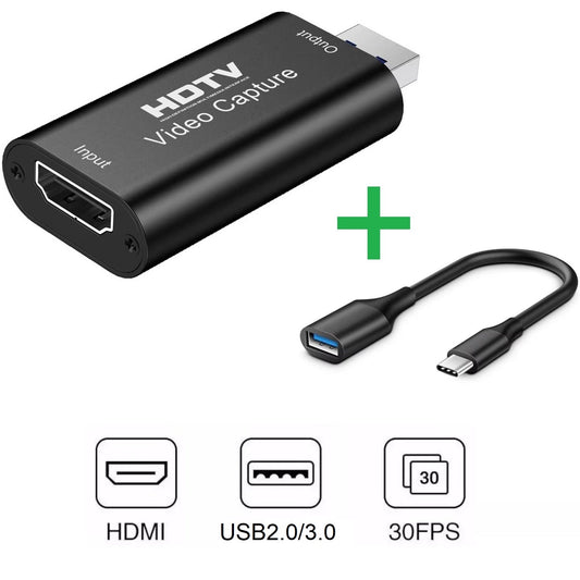 Card de captură DREIKS USB-C - Intrare HDMI 4K 30Hz, Ieșire 1080p 30Hz