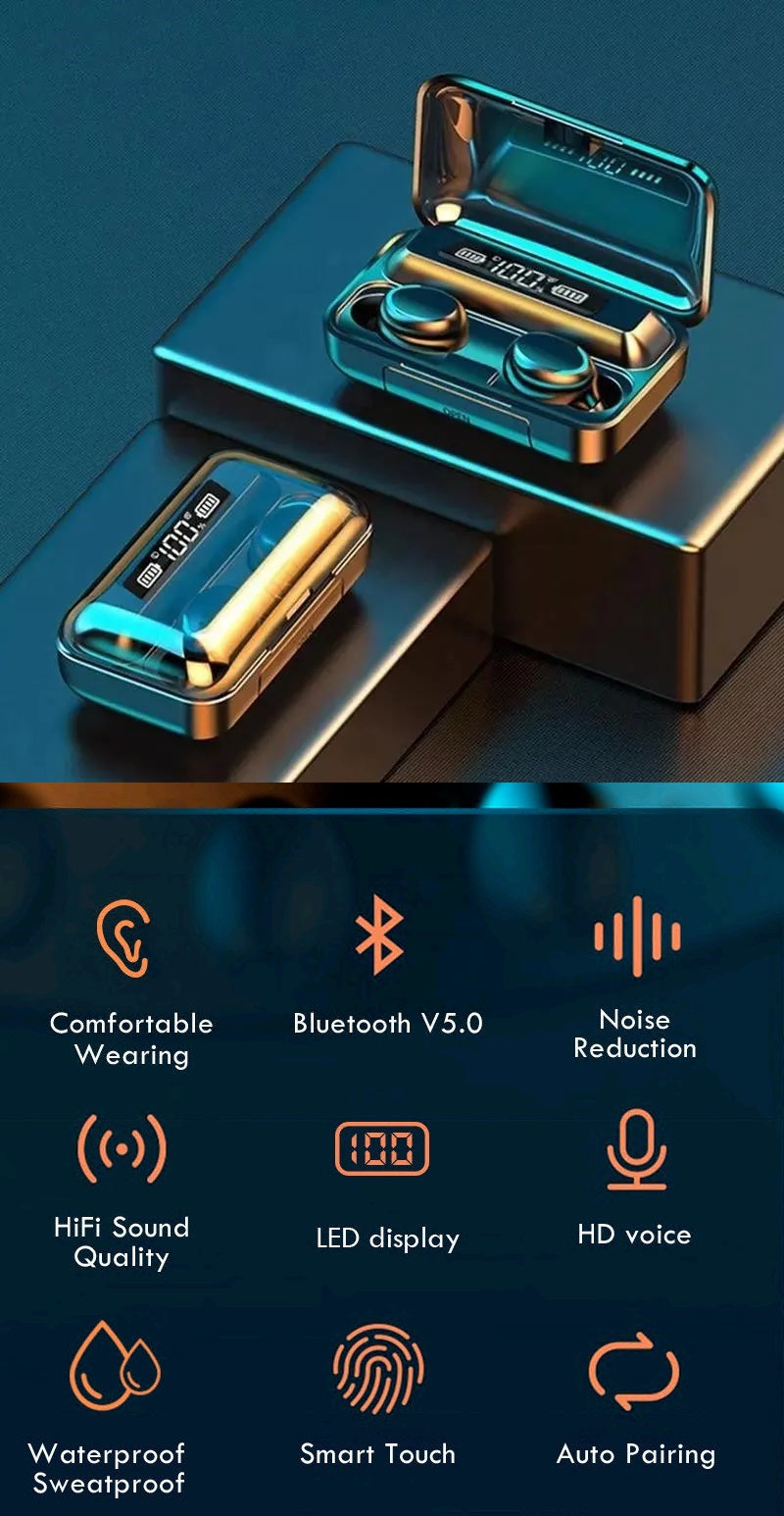 Căști intraauriculare DREIKS cu control tactil, Bluetooth 5.1 - capacitate de 40 mAh, putere de ieșire de 20 mW, dimensiuni mici